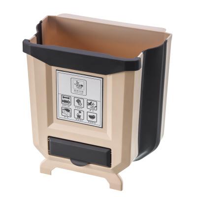 China P1236 Kitchen Waste Bin Folding Waste Bin Cabinet Door Healthy Material Waterproof Folding Bin Viable for sale