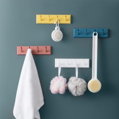 China A2391 Traceless Multi-Functional ABS Home Hook Behind The Door Wall Hanger Hook Creative Bathroom Rack for sale