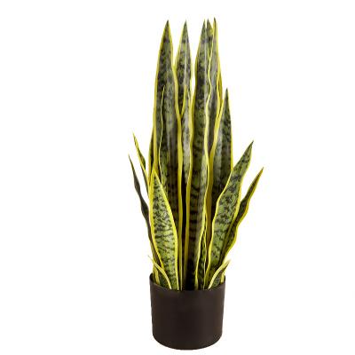 China Indoor Decoration 65cm Medium Height Plants Artificial Artificial Yellow Edge Snake Plastic Plants For Home Ornament for sale