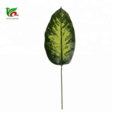 China Large Home Decor Faux Tree Leaves Dieffenbachia Leaf For Table Decoration for sale