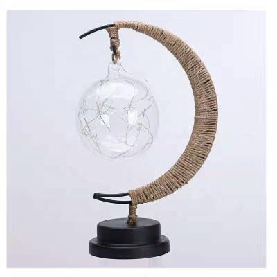 China Modern Moon Light Rattan Ball Christmas Lights USB Star Night Light for sale