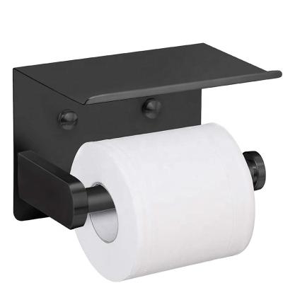 China Modern Toilet Paper Holder With Wall Mounted Paper Towel Holder Shelf Mobile Phone Decorative Roll Paper Holder for sale