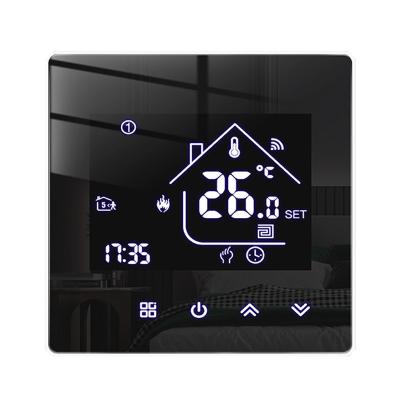 China Modern Tuya wifi water floor heating thermostat with glass touch screen and work with Google home and Amazon alexa for sale