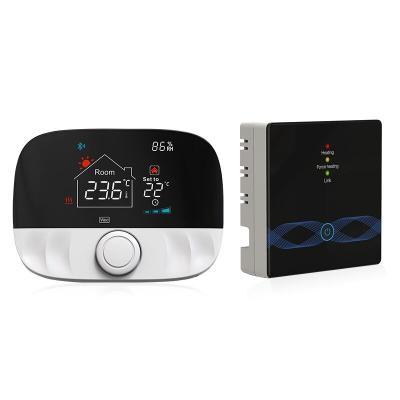 China 7 Day Programmable Energy RF WiFi Room Backup Wireless Thermostat for Gas Boiler Heating which Controlled by Tuya APP for sale