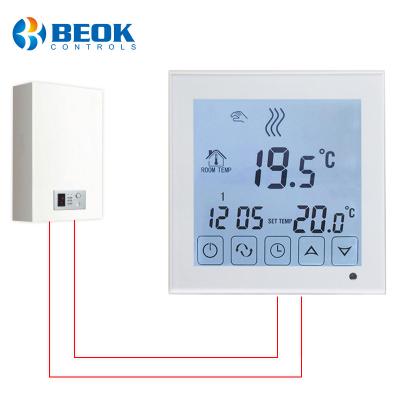 China 7 Day Weekly Energy Room Gas Programmable Digital Thermostat Boiler Backup Programmable Similar Quality Honeywell for sale