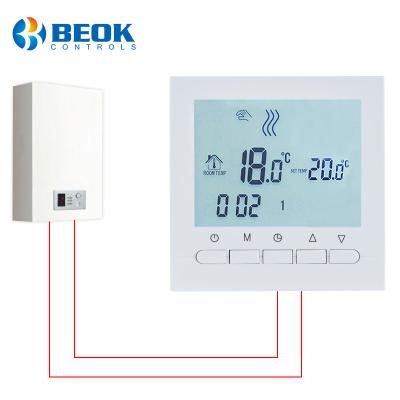 China Beok Traditional BOT-313 Wired 3A Gas Boiler Thermostats With Battery Power Supply for sale