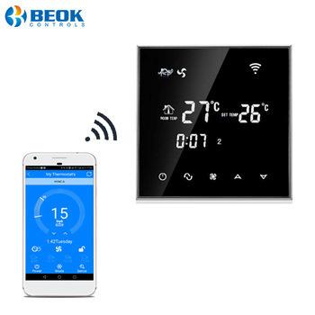 China TGT70WiFi-AC Modern Fan Coil Thermostat Temperature Controller Touch Button Anti-frozen and Programmable Thermostat for sale