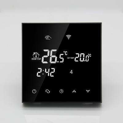 China Time Switch Function TGT70-AC2 Black Room Thermostat Central Air Conditioning Thermostat for sale