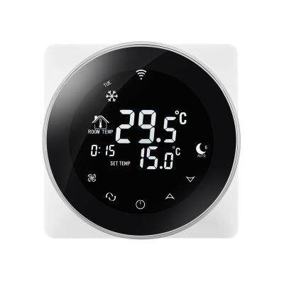 China EUROPEAN TGR87-AC Fan Coil Thermostat Round Screen TUYA Thermostat Digital Nest Thermostat for sale