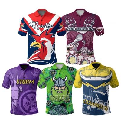 China Breathable For New Zealand Maori Polo Melbourne Rooster Shark T-shirt Casual Rugby Jerseyshirts for sale