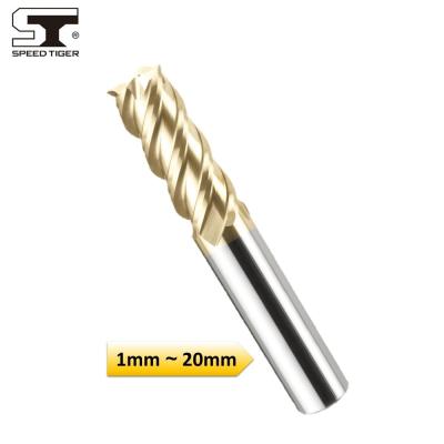 China Speedtiger ~50HRC Iron EPP Carbide End Mill For Alloy Steels Hardened Steels Stainless Steel 4 Flutes for sale