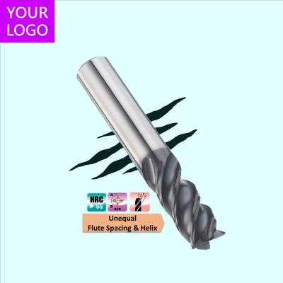 China ~HRC55 High-hardened double helix steel end mill for diy cutting for sale