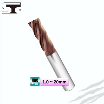 China ~HRC65 High-hardened HRC65 P-SFUET-TiSiN square steel carbide end mill for high hardened steels for sale