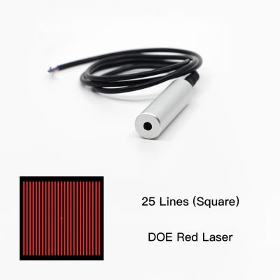 China Hotels 25 Lines Pattern DOE Laser Module 520nm 650nm Red Green Laser Module Line For Industrial Testing for sale