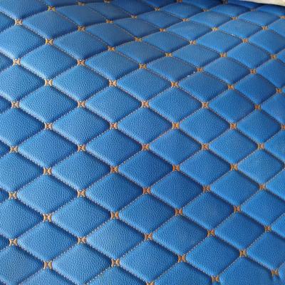 China Two line and single line waterproof embroidery stitching PU PVC synthetic leather for car seat cover floor mat material for sale