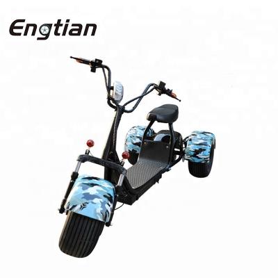 China Passenger China No Drop 3 Wheel Electric SCOOTER Adult 60v 1000w Electric Tricycle Tricycle With Tilting System for sale