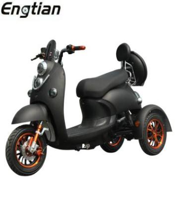 China Passenger No Drop 3 Wheel Electric Scooter Adult 60v 800w Electric Tricycle Tricycle With Tilting System for sale