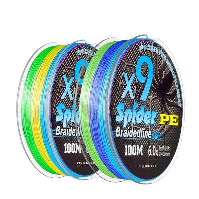 China 9 Rigs LINNHUE 100M PE Braided 9 Rigs 19-132LB 5 Colors Mix Japan Multifilament PE Line For Carp Fishing Saltwater Braid Fishing Line for sale