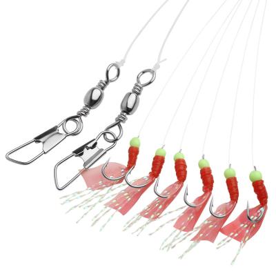 China LINNHUE Fishing Hook Stainless Steel High Carbon Rigs Swivel Lure PESCA Bait Hook Single Combination High Carbon Twine With 6 Hooks for sale