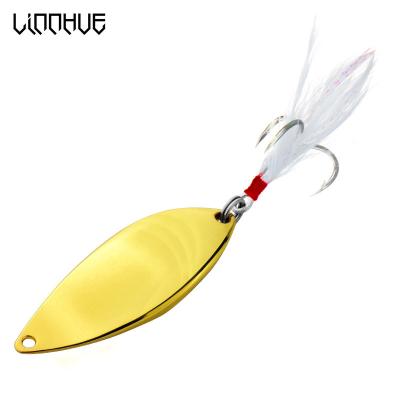 China 1Pcs LINNHUE 2.5g 5g 10g 15g 20g Zinc Alloy Gold/Silver Hard Baits Primer Bass Baits Treble Hook Tackle Spoon Lure Bait Fishing Lure for sale