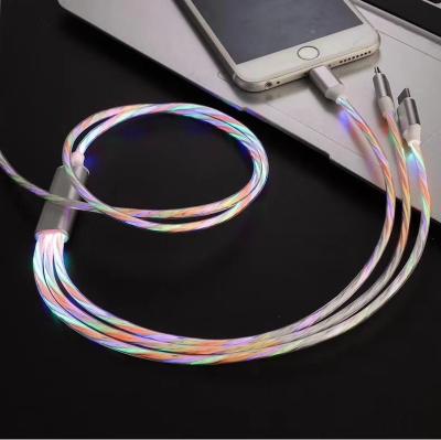 China MP3/MP4 Player 3 in 1 Micro LED Light Durable LED USB Cable Connecting Luminous USB Cable for sale