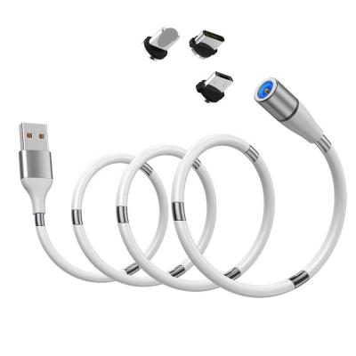 China Mobile Phone MAVIS 3 in 1 Magnetic Charging Cable Type C 8Pin USB Micro Cable 2.4A Fast Charging Cable for sale