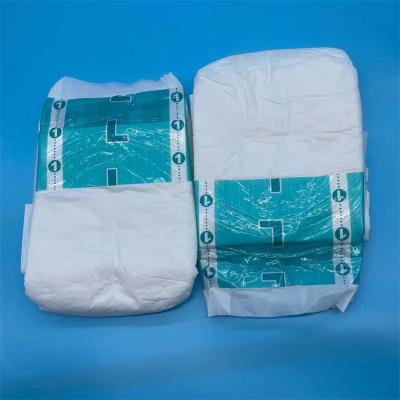 China Custom Disposable Printed Logo PE Film Fluff Pulp Disposable Adult Diaper In China 4 pp Tape Adult Diaper for sale