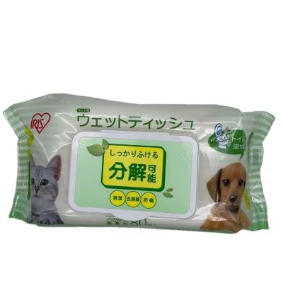 China Organic Biodegradable Bamboo Pet Cloth Clean Grooming Dogs Puppy Wet Cloth for sale