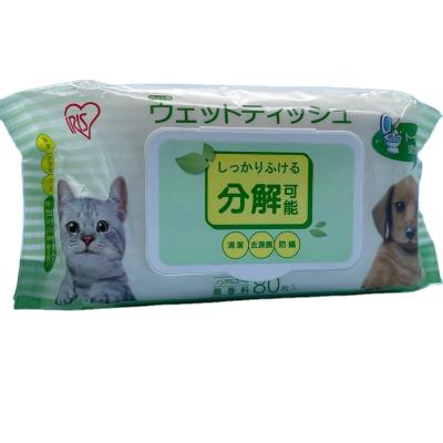 China Dogs Hot Selling Super Soft Nonwoven Material Pet Grooming Wet Wipes for sale