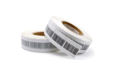 China EAS security anti theft barcode labels eas rf label with barcode for sale