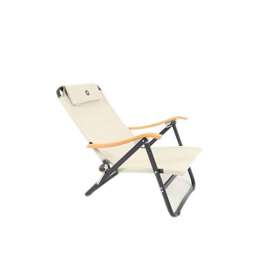 China Modern Outdoor Aluminum Alloy Manager Foldable Adjustable Camping Chair With Backrest Armrest Beach Chair for sale