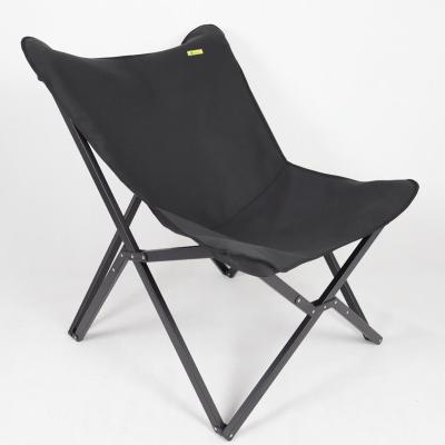 China Modern custom portable fishing folding outdoor beach chair BBQ picnic chair black wood frame black color camping for sale