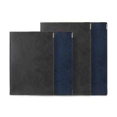 China Good Quality Recycled And Eco-friendly PU Business Black Leather Softcover Notebook For Conference Record Accept Customizable for sale