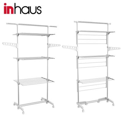 China NEW Eco-Friendly 4 Layer Clothes Drying Hanger Rack Holder With Collapsible Collapsible Feet for sale