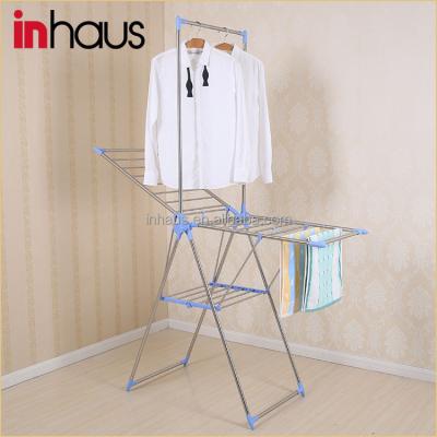 China 2017 Eco-friendly Butterfly Balcony Clothes Steel Heavy Duty Foldable Hanging Airer Laundry Cloth Drying Rack for sale