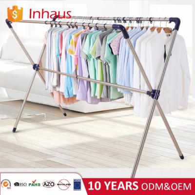 China Stainless Steel Adjustable X-type Expandable Foldable Hanging Clothes Rack for sale