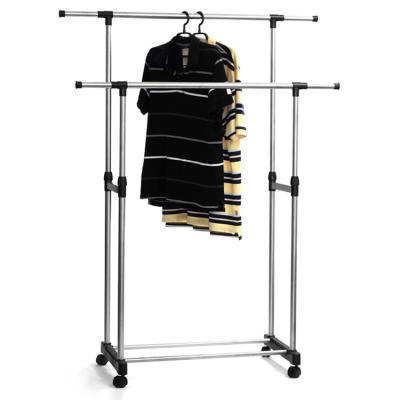 China Multifunctional Stainless Steel Indoor Outdoor Portable Clothes Rack Adjustable Vertical Rotating Hanger Clothes Drying Rack for sale