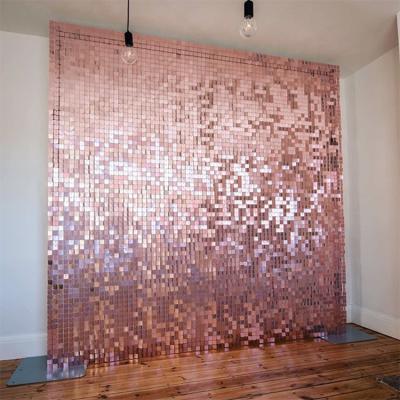 China European Stunning Sparkling Gold Mirror Shimmer Wall Panel Shimmer Wall Backdrop Shimmer Iridescent Wall for sale