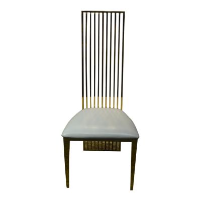 China Modern Home Furniture Gold Long Backrest Dining Stainless Steel Luxury Wedding VIP Event Chairs For Event for sale