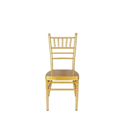 China Contemporary Outdoor Stacking Light Metal Banquet Luxury Wedding Dining Chair Banquet Hotel Gold Chiavari Chair Metal for sale