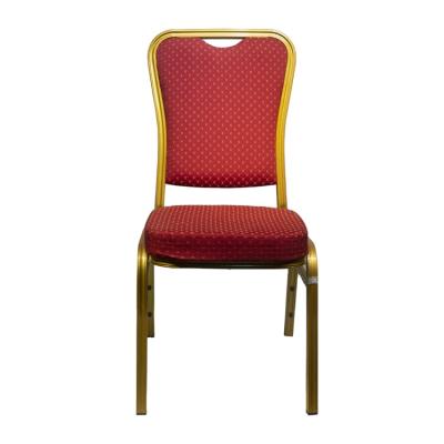 China Modern Customize Back Aluminum Material Wedding Banquet Chair Hotel Metal Chairs for sale