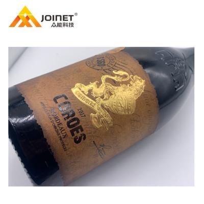 China Scratch Off Brand Logo Gold Foil Red Wine Custom Printing Embossed Bottle Label Sticker for sale