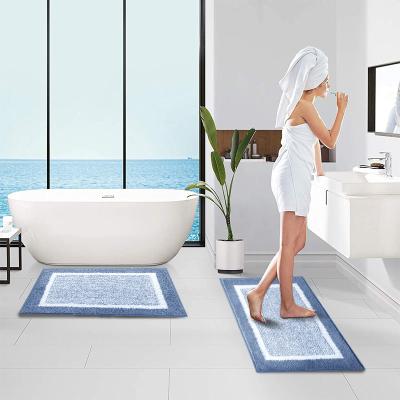 China Factory Wholesale Washable Microfiber Non Slip Absorbent Shaggy Bath Mat For Bathroom for sale