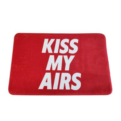 China Sustainable High Quality Anti-Slip Bathroom Floor Mats Outside Floor Protection Entrance Kiss My Airs 40*60 Cm Coral Fleece Floor Mat for sale