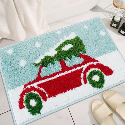 China 2021 Latest Design Xmas Microfiber Mat Anti Slip Custom Christmas Viable Blankets for sale