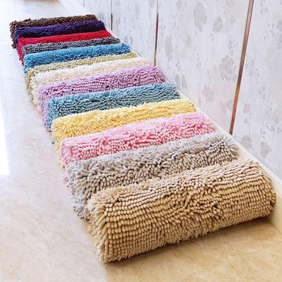 China China Sustainable Wholesale Custom Chenille Bath Mat Stock Assorted Colors 50*80cm for sale