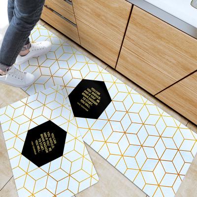 China Washable Waterproof PVC Backing Kitchen Floor Mat for sale