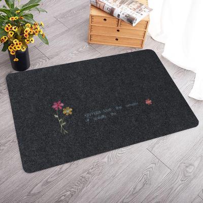 China Custom Made Eco-friendly Welcome Door Mat Floor Mats Embroidered Mat With Rubber For Outdoor Kitchen Entrance for sale