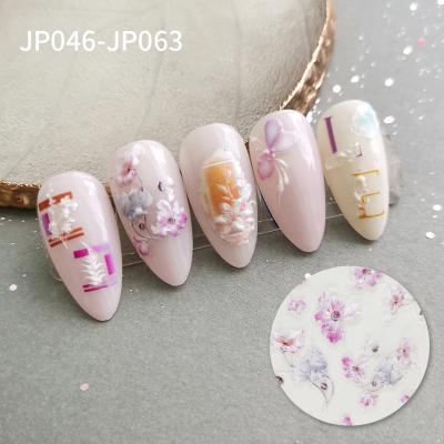 China Easy Apply New Spring Factory Direct Sales Colorful Nail Art Sticker 3D Relief for sale