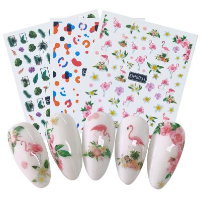 China Flower and fruit nail stickers summer plastic elements stick plant DIY animal nail decoration for sale